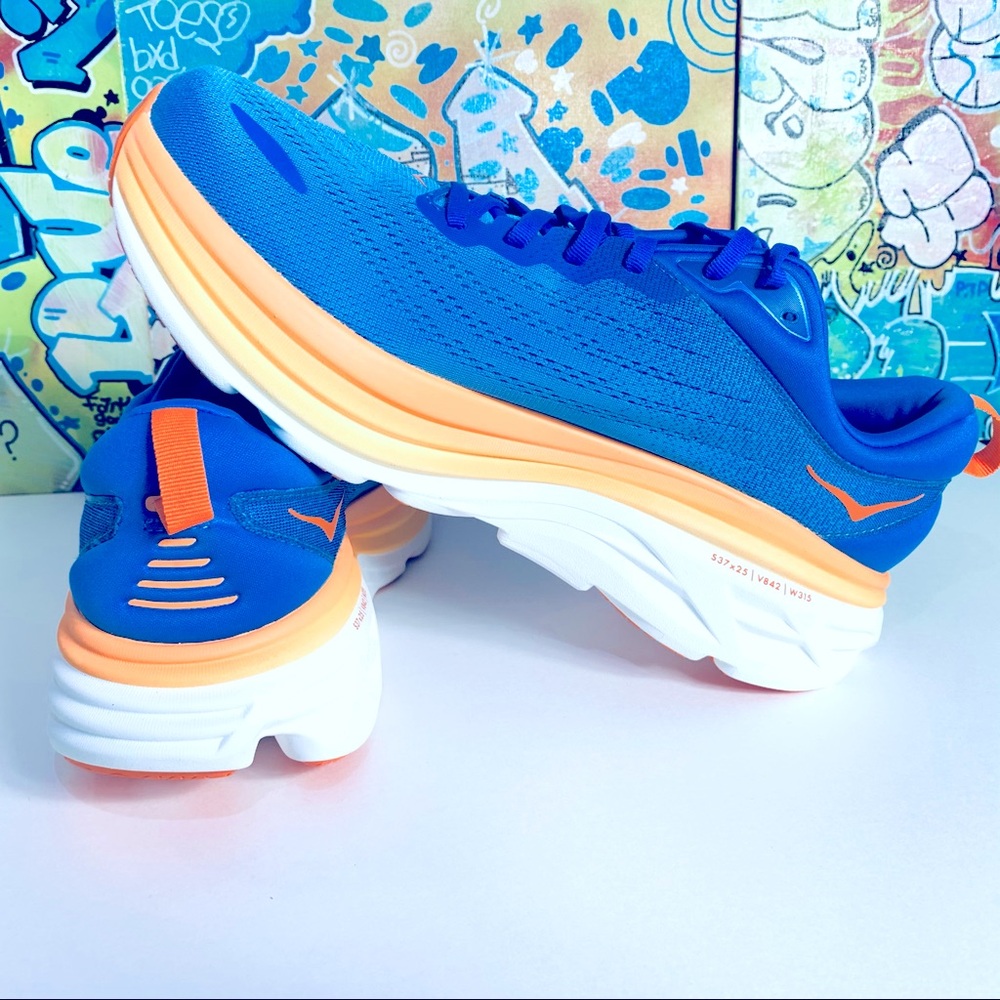 Hoka Bondi 8 Coastal Sky/Orange 1123202 - Picture 4 of 8